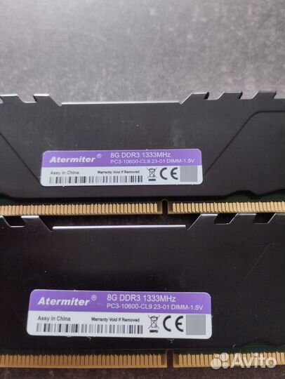 DDR3 Atermiter для пк новая 1333 мгц 8 гб