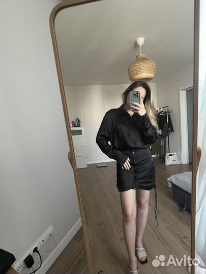 Платье атласное zara