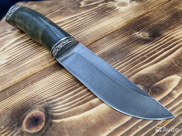 Нож охотничий из дамасской стали