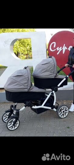 Коляска для двойни bebetto 42, 3 в 1