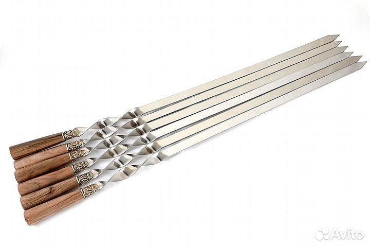 Набор шампуров, орех, плоские