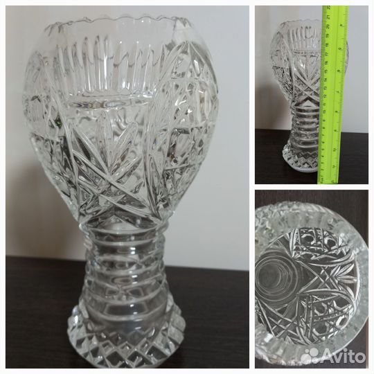 Ваза шар, ваза кубок, хрусталь СССР