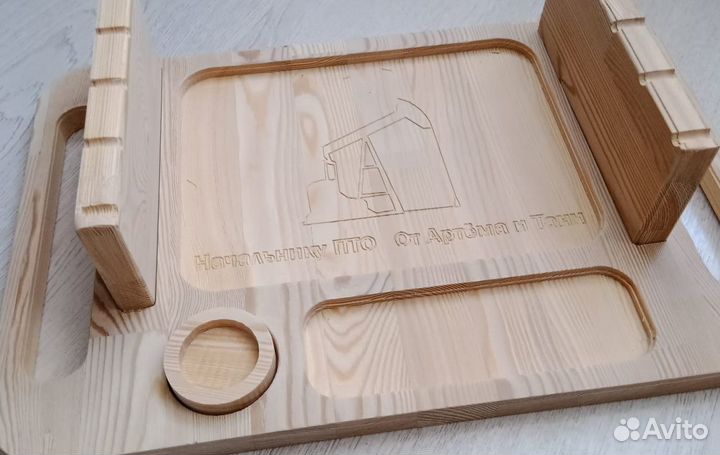 Поднос для шашлыка с логотипом и надписью