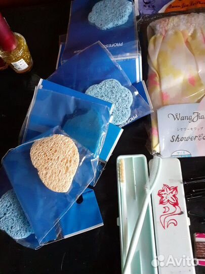 Губки для умывания лица,шпильки,косметические кара