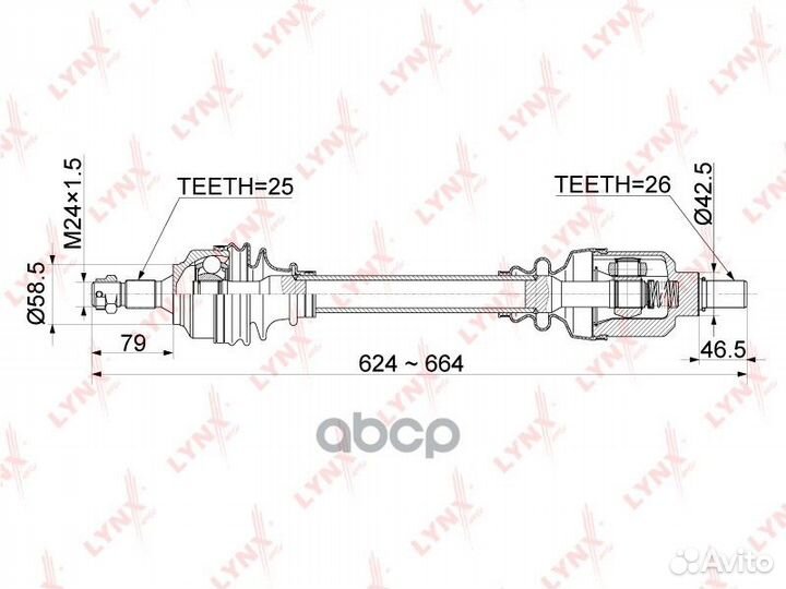 Привод в сборе лев.citroen C4 II 1.6 AT 09, PE