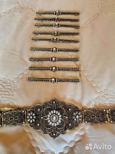 Пояс национальный кавказский с нагрудниками