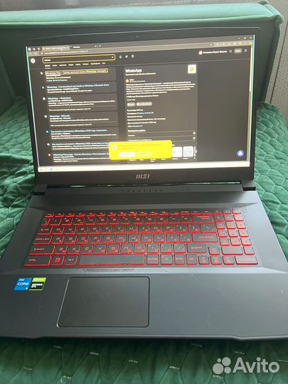 Игровой ноутбук msi katana gf76