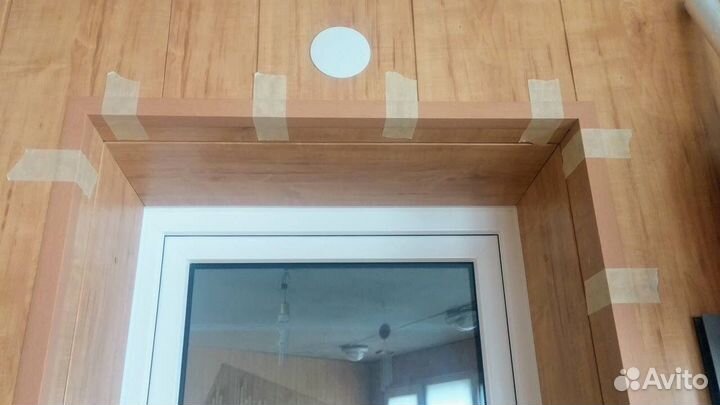 Деревянный подоконик балконный проем