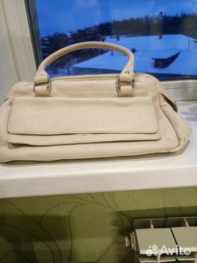 Сумка кожаная белая