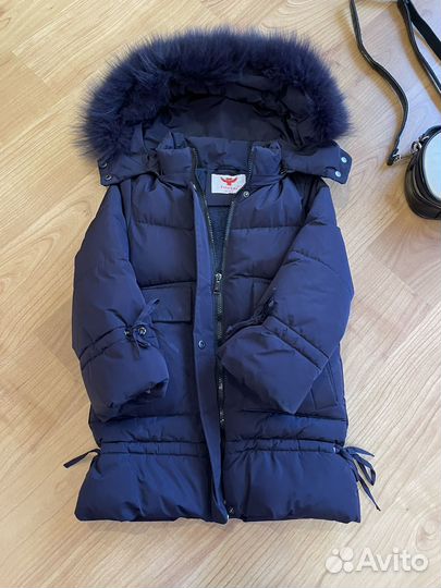 Пуховик зимний для девочки 128