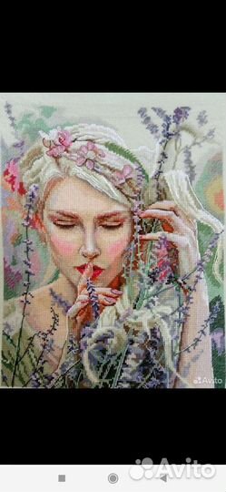 Картина вышитая крестом слушая тишину