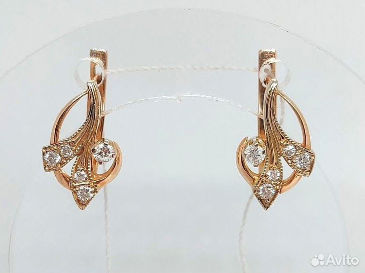 Золотые серьги с бриллиантами