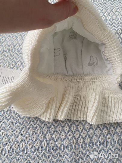 Шапка шлем для новорожденных Журавлик 38-40