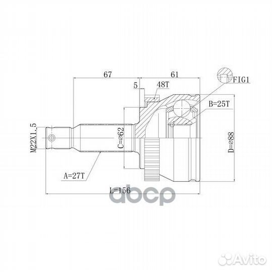 Шрус привода double force, с ABS dfcv021 double