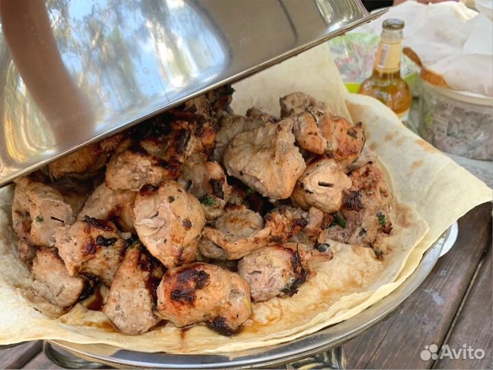 Садж для подачи и подогрева шашлыка на подарок