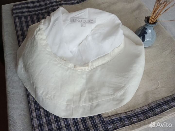 Панама женская льняная белая lino russo