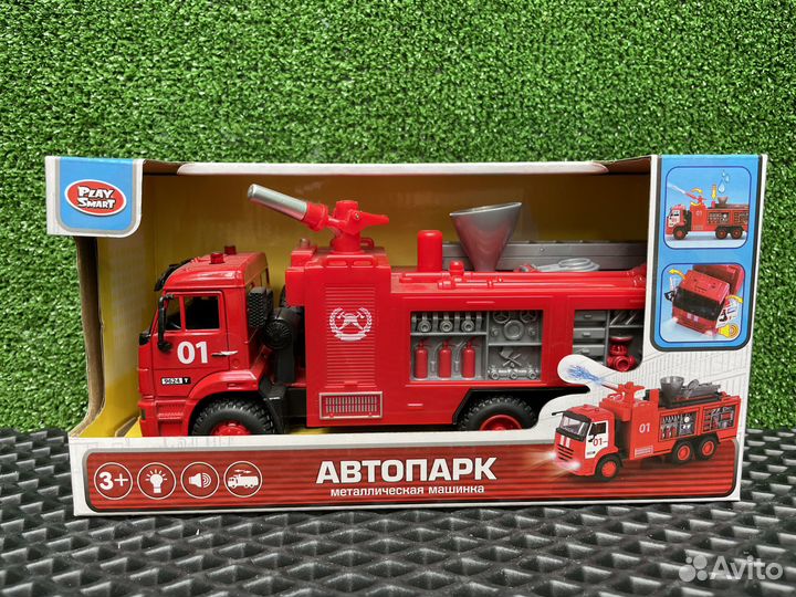 Машина пожарная Автопарк инерционная свет звук