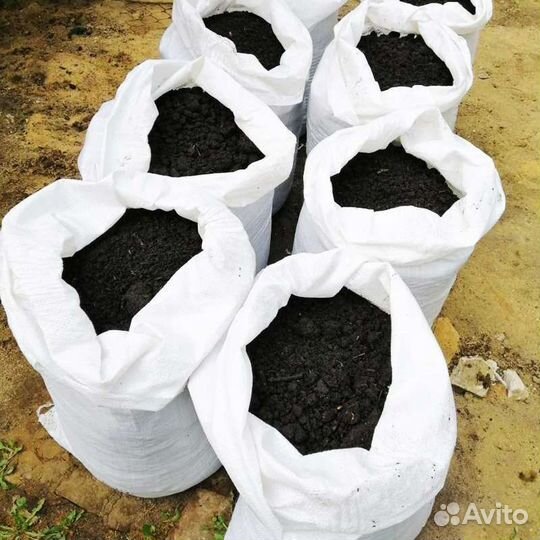 Земля, торф, навоз в мешках