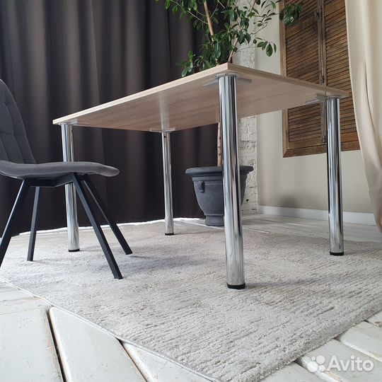 Письменный стол Дуб 130*80 см. Хром ножки