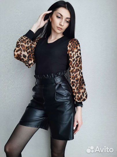 Шорты из эко кожи