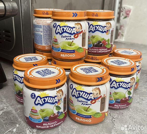 Детское питание пюре фруктовое агуша