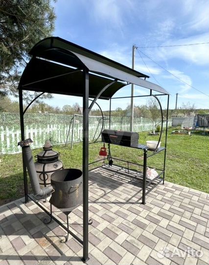 Мангал с печью под казан