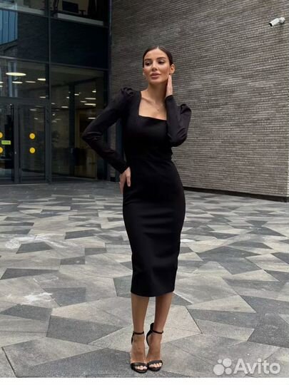 Платье футляр черное XS