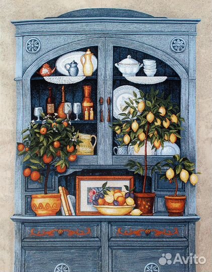 Большие гобелены с натюрмортами, буфетами, цветами