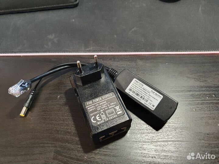 Гигабитный POE инжектор 48V + сплитер 12В 2А
