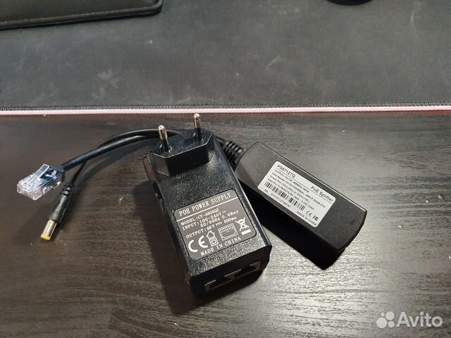 Гигабитный POE инжектор 48V + сплитер 12В 2А