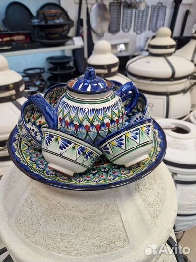 Сервиз, чайный, узбекская посуда, пиала, ляган