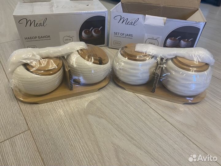 Набор чайник и сахарница фарфор 2баночки и чайник