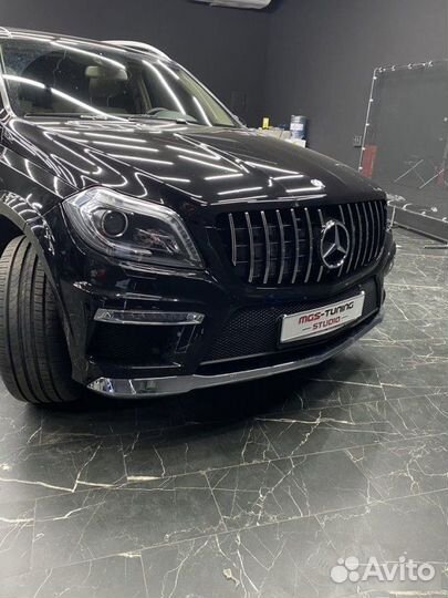 Губа+диффузор с насадками 63 AMG Mercedes GL 166