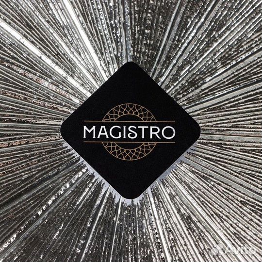 Тарелка стеклянная Magistro «Иней. Серебро»