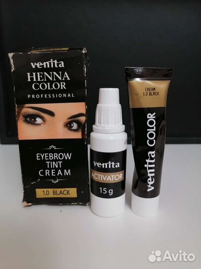 Краска для бровей Venitta henna color, черная