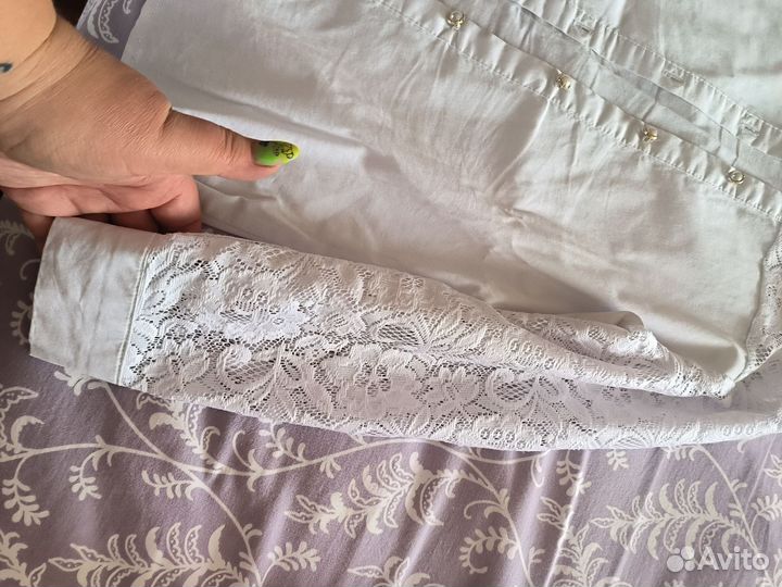 Рубашка белая для девочки 140