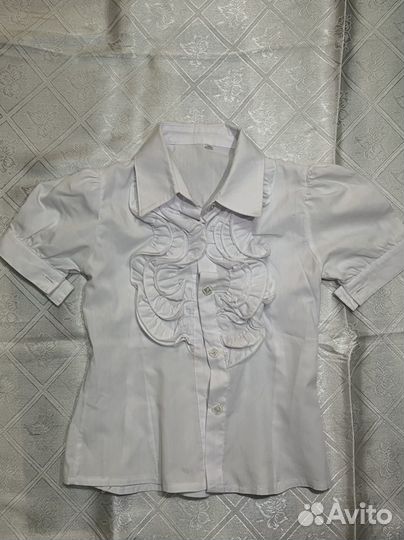 Блузка школьная детская белая для девочек