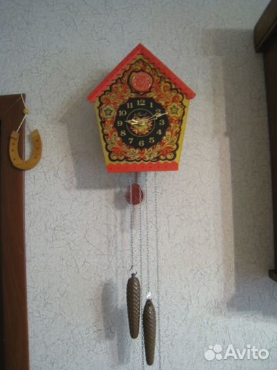 Часы настенный с кукушкой СССР (Хохлома)