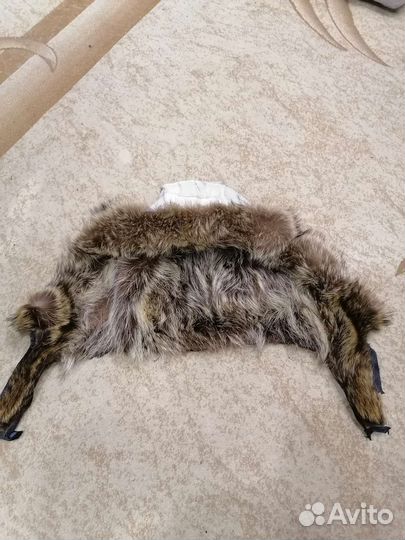 Меховой воротник капюшон енот