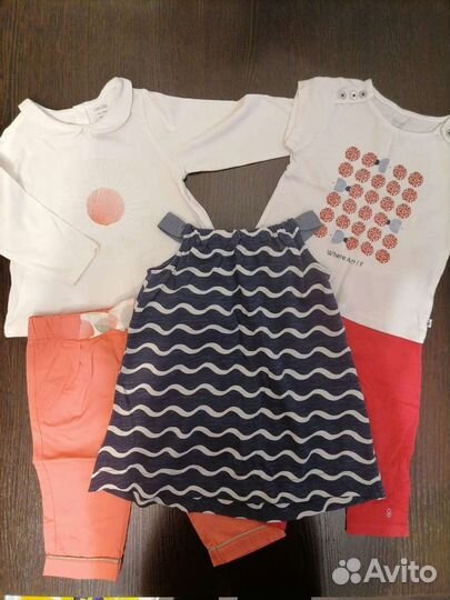 Пакет одежды Okaidi на девочку р. 74-80