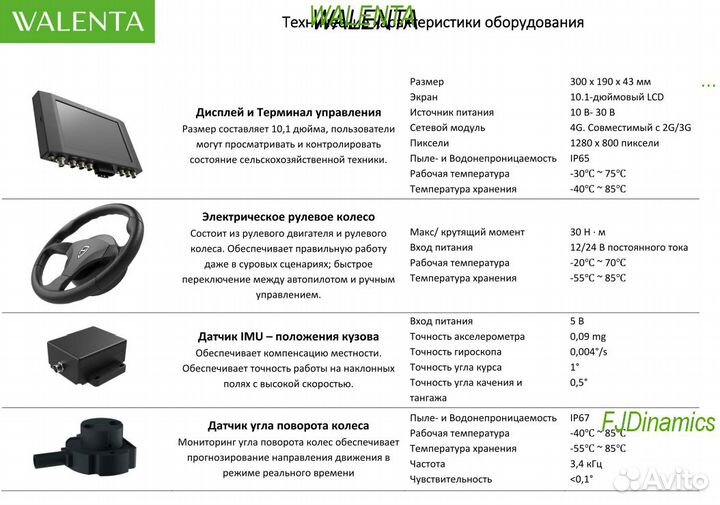 Автопилот (подруливающее) для трактора FJDynamics