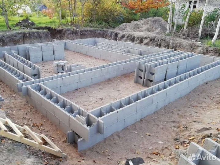 Бетонные блоки стеновые,фундаментые.Опалубка