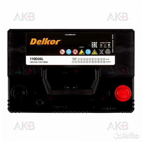 Аккумулятор автомобильный Delkor 110D26L (90R 720A