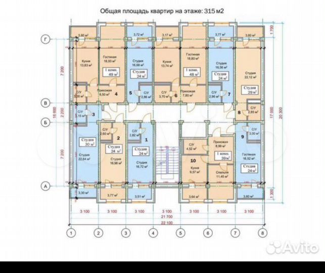 1-к. квартира, 45 м², 5/12 эт.