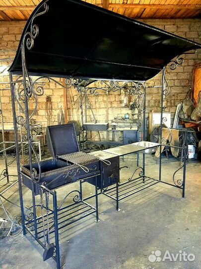 Мангал шеф-повар с печью,мойкой и грилем