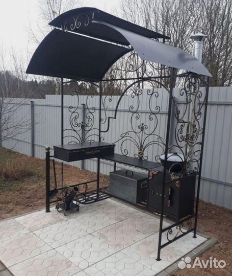 Мангал с крышей