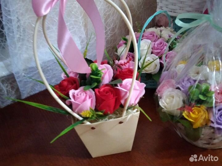 Букеты из мыльных роз