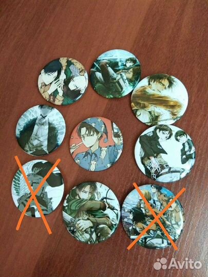 Значки аниме Атака титанов No game no life K-on Re