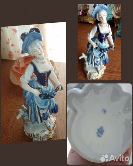 Поднос антикв. Статуэтка Фолькштедт, Германия