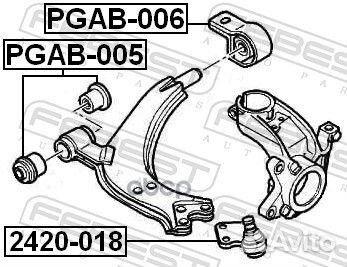 Сайленблок переднего рычага комплект (peugeot